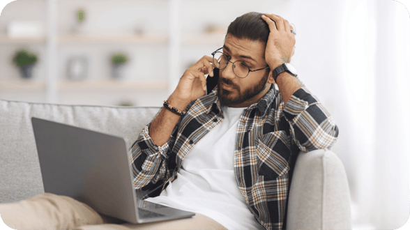 frustrated blue collar business owner